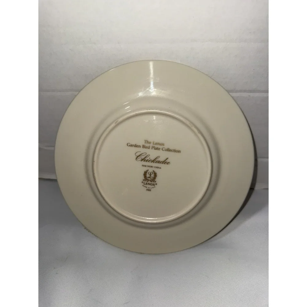 1988 Lenox‎ Chickadee Fine  China Garden Bird Plate Collection with Box USA